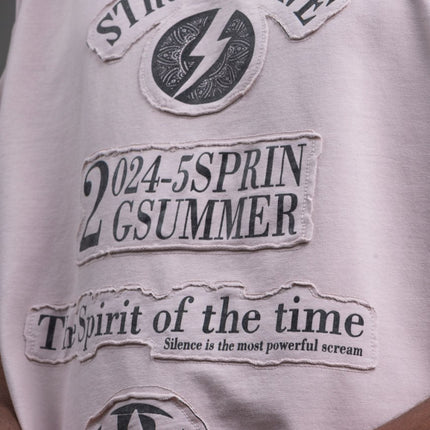 Oversize Cotton Tee - "Strong Brave Couture" Graphic Print