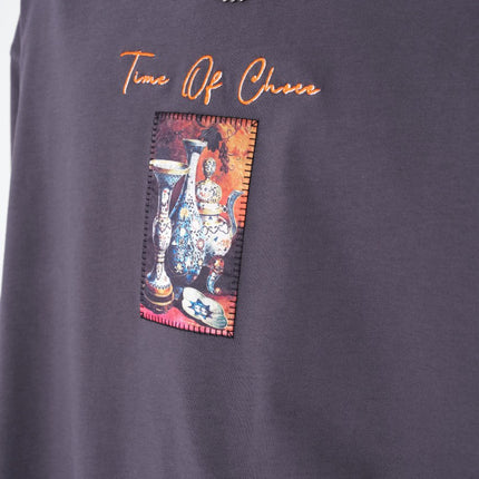Time Of Chaos Vase Graphic Oversize Cotton Tee