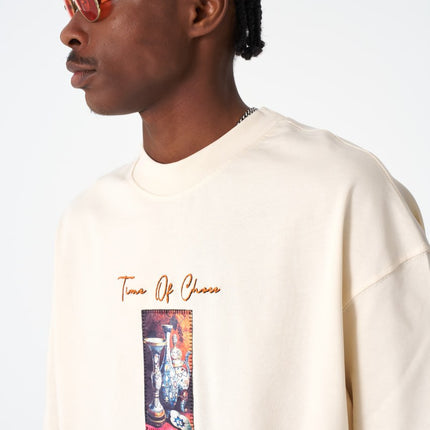 Time Of Chaos Vase Graphic Oversize Cotton Tee