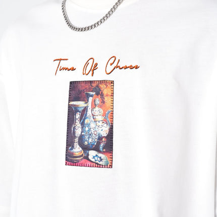 Time Of Chaos Vase Graphic Oversize Cotton Tee