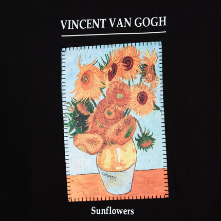 Oversize Cotton Tee - Van Gogh Sunflowers Art Print with Quote
