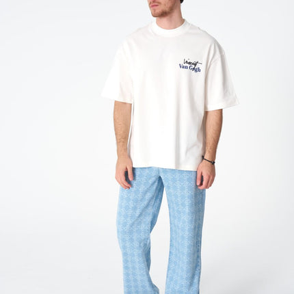 Oversize Cotton Tee / Vincent Van Gogh Artist Name & Art Print