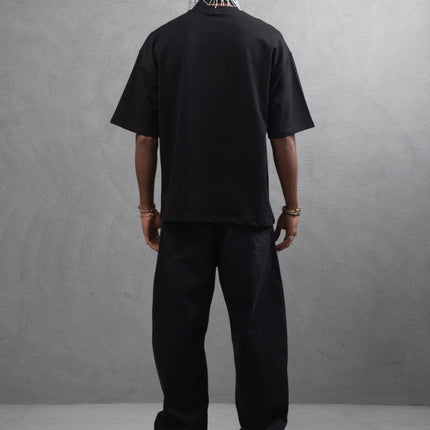 Oversize Cotton Tee – "Virtual Nomad" Graphic Print