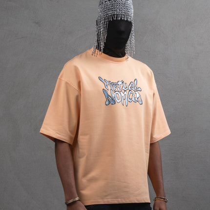 Oversize Cotton Tee – "Virtual Nomad" Graphic Print