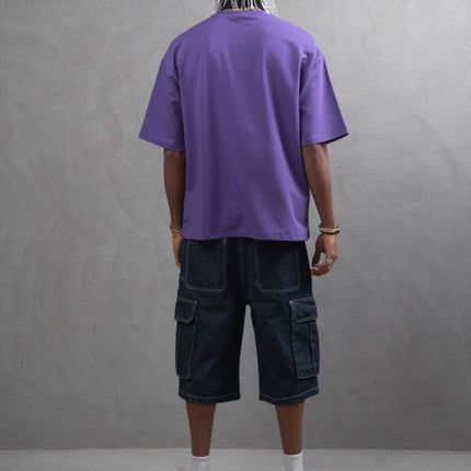 Oversize Cotton Tee – "Virtual Nomad" Graphic Print
