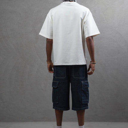 Oversize Cotton Tee – "Virtual Nomad" Graphic Print