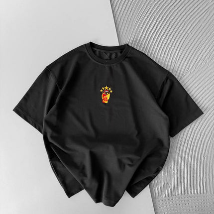 Oversize Embroidered T-Shirt – OSIMHEN 45 Flame & Stars Logo