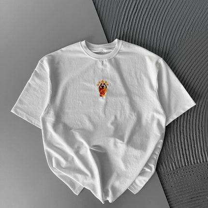Oversize Embroidered T-Shirt – OSIMHEN 45 Flame & Stars Logo