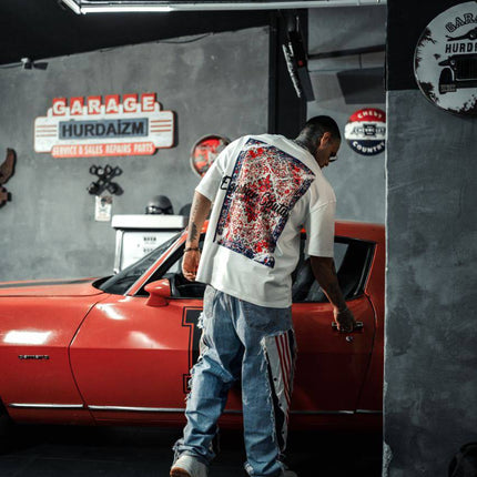 Oversize Graphic Cotton Tee – Ornate Pattern Print