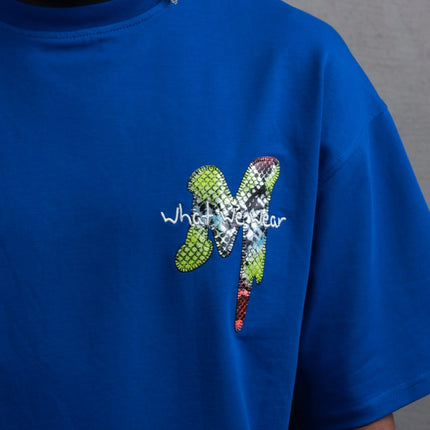 Oversize Graphic Cotton Tee – "What We Wear" Abstract Print