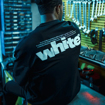 Oversize Graphic Cotton Tee – "White" Minimalist Text Print T-Shirt
