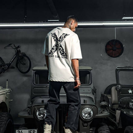 Oversize Graphic Cotton Tee – X Smileys / Very Cool Boys Print