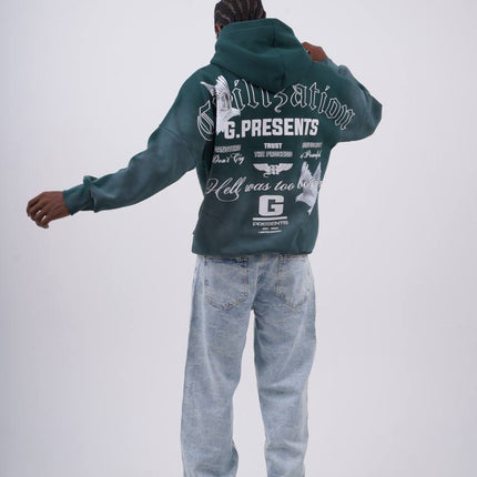 Oversized "Civilization" Graphic Hoodie - Unisex Streetwear Sweatshirt