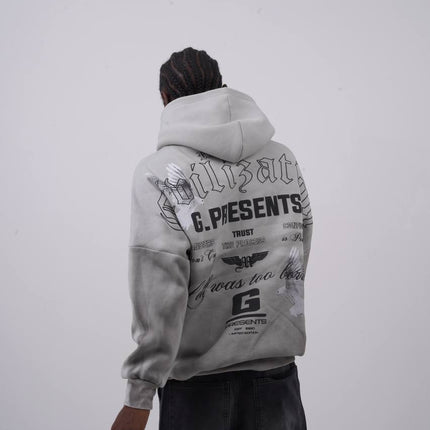 Oversized "Civilization" Graphic Hoodie - Unisex Streetwear Sweatshirt