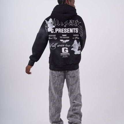 Oversized "Civilization" Graphic Hoodie - Unisex Streetwear Sweatshirt