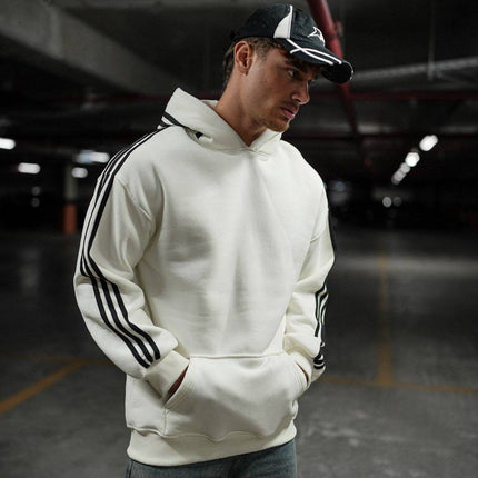 Oversized Hoodie with Striped Sleeve Details - Stylish and Comfortable Design