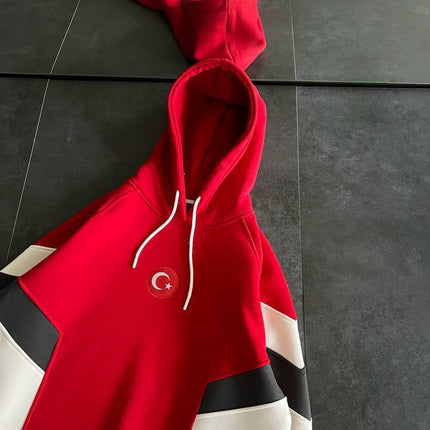 Oversized Hoodie with Turkish Flag Design