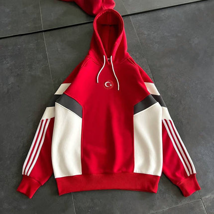 Oversized Hoodie with Turkish Flag Design