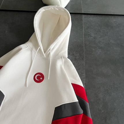 Oversized Hoodie with Turkish Flag Design