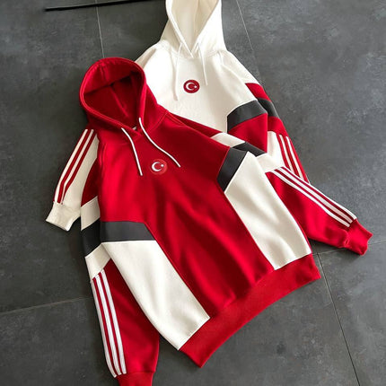 Oversized Hoodie with Turkish Flag Design