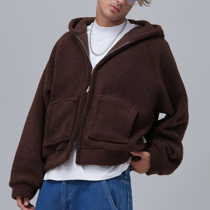 Oversized Sherpa Zip-Up Hoodie – Unisex Streetwear Comfort