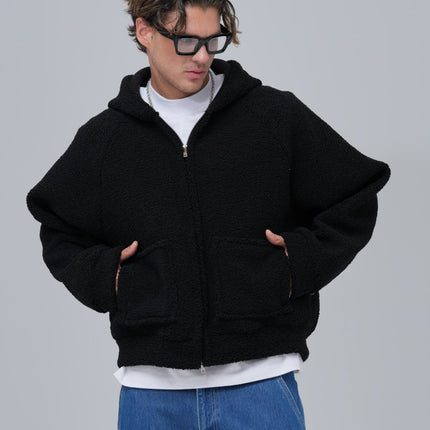Oversized Sherpa Zip-Up Hoodie – Unisex Streetwear Comfort
