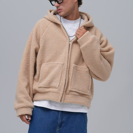 Oversized Sherpa Zip-Up Hoodie – Unisex Streetwear Comfort