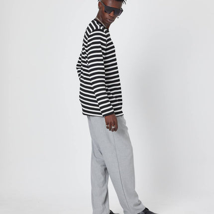 Oversized Striped Knit Sweater