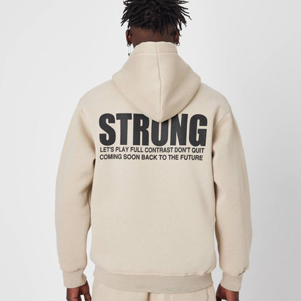 Oversized Sweatshirt with Strong Print on Chest and Back