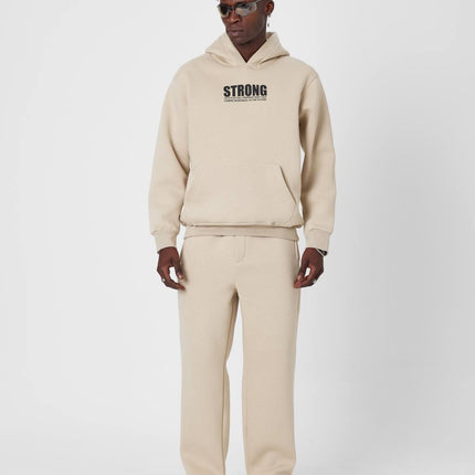 Oversized Sweatshirt with Strong Print on Chest and Back
