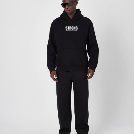 Oversized Sweatshirt with Strong Print on Chest and Back