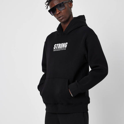 Oversized Sweatshirt with Strong Print on Chest and Back