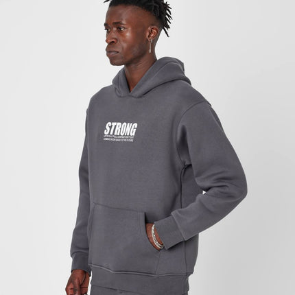 Oversized Sweatshirt with Strong Print on Chest and Back