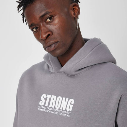 Oversized Sweatshirt with Strong Print on Chest and Back
