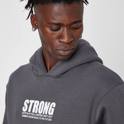 Oversized Sweatshirt with Strong Print on Chest and Back