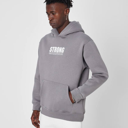 Oversized Sweatshirt with Strong Print on Chest and Back