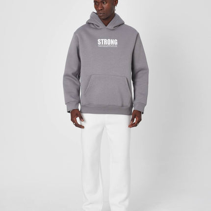 Oversized Sweatshirt with Strong Print on Chest and Back