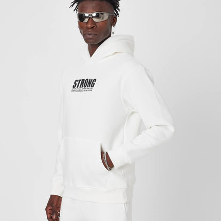 Oversized Sweatshirt with Strong Print on Chest and Back