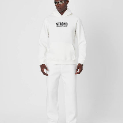 Oversized Sweatshirt with Strong Print on Chest and Back