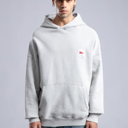 Oversized '8' Plaid Patch Hoodie - Vintage Washed Pullover