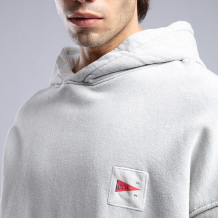 Oversized '8' Plaid Patch Hoodie - Vintage Washed Pullover