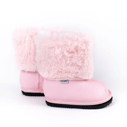 Pink Velvet Barefoot Ankle Boot Topper | Ozznek Removable Sole Shoes