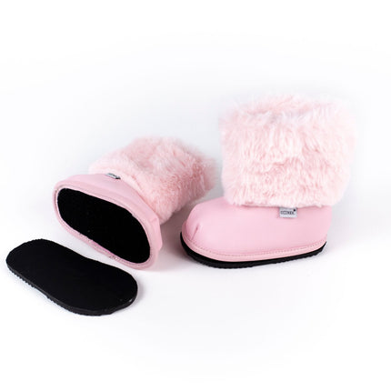 Pink Velvet Barefoot Ankle Boot Topper | Ozznek Removable Sole Shoes