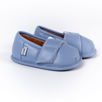 Blue-Grey Velvet Topper | Ozznek Removable Sole Shoes | Barefoot & Zero-Drop