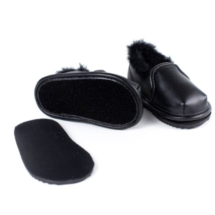 Black Faux-Fur Barefoot Shoe Topper | Ozznek Removable Sole Shoes