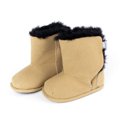 Brown Faux-Fur Barefoot Boot Topper | Ozznek Removable Sole Shoes