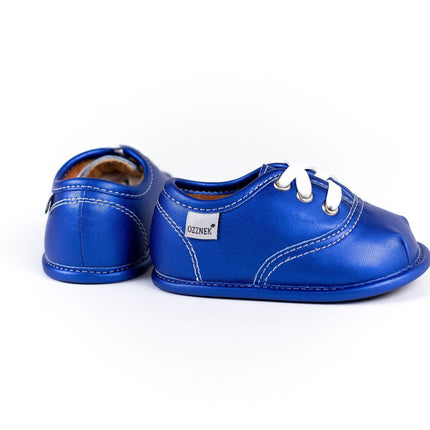 Blue Velvet Barefoot Shoe Topper | Ozznek Removable Sole Shoes