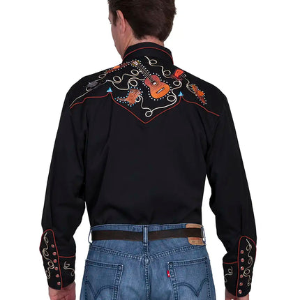 Scully Acoustic Outlaw (Black) - Men's Western Shirt