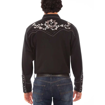 Scully Lucky Rose - Embroidered Men's Western Shirt