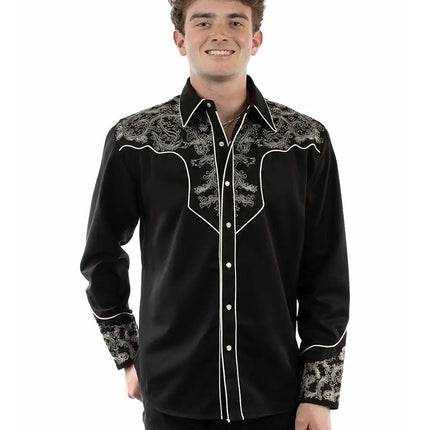 Scully Silver Scroll - Embroidered Men's Western Shirt